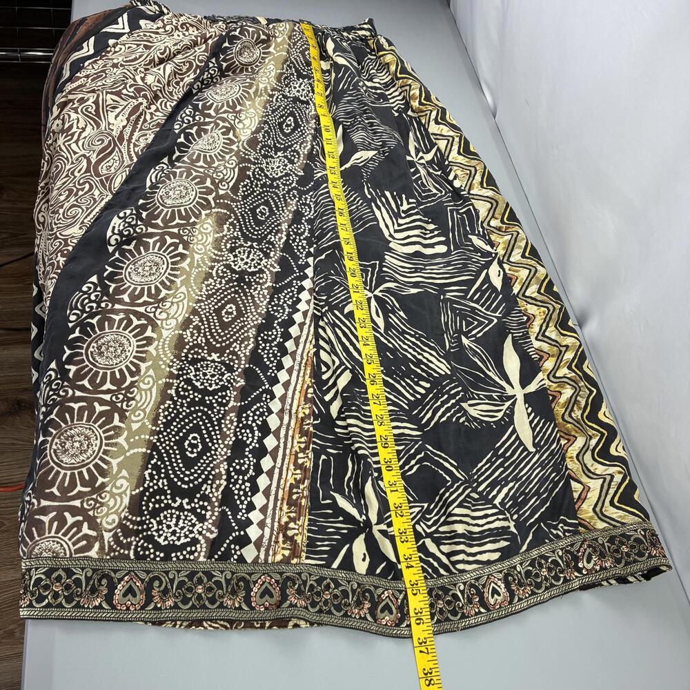 Chico's Silk Patchwork Maxi Skirt With Sequins - image 8